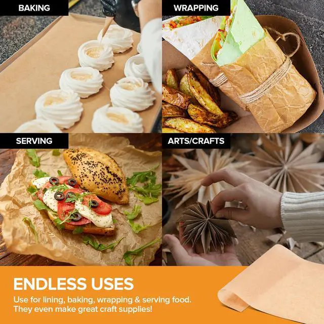 Alt view image 7 of 7 - 200 Ct Unbleached Parchment Paper Sheets, Pre Cut Parchment Paper Sheets for Baking, Air fryer Sheets & Oven Liners FOr cookies, Bread, meat, Pizza (10.7x13.75)