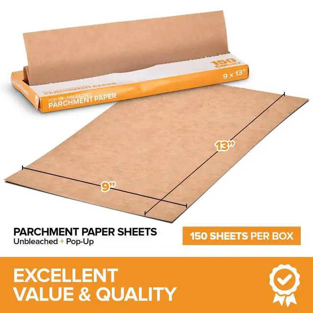 Alt view image 2 of 7 - 150 Ct Unbleached Parchment Paper Sheets, Pop Up Parchment Paper Sheets for Baking, Air fryer Sheets & Oven Liners FOr cookies, Bread, meat, Pizza (9x13)