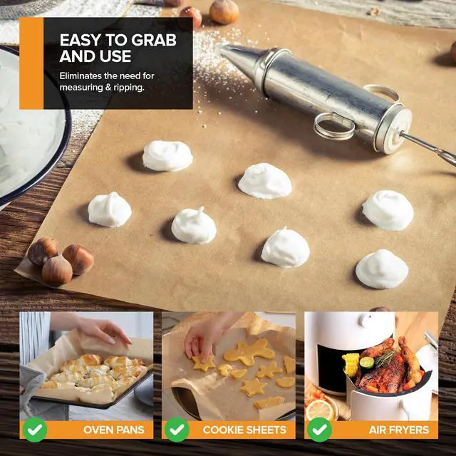 Alt view image 5 of 7 - 150 Ct Unbleached Parchment Paper Sheets, Pop Up Parchment Paper Sheets for Baking, Air fryer Sheets & Oven Liners FOr cookies, Bread, meat, Pizza (9x13)