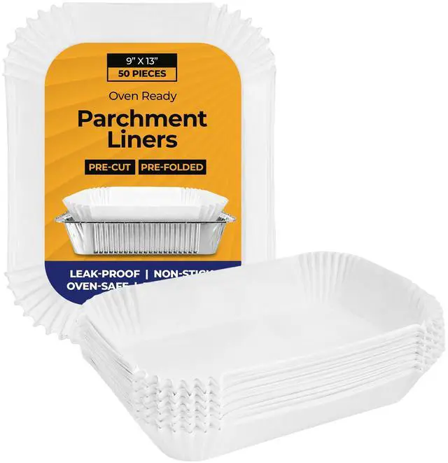 Main image of Precut Prefold Oven Ready Parchment Paper Sheets for Baking - 9x13 Half Roaster Pre-Cut and Pre-Folded Baking Paper Food Grade Non-Toxic Unbleached for Air Fryer, Over, Microwave, Steamer 50 Pack