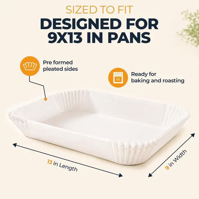 Alt view image 2 of 7 - Precut Prefold Oven Ready Parchment Paper Sheets for Baking - 9x13 Half Roaster Pre-Cut and Pre-Folded Baking Paper Food Grade Non-Toxic Unbleached for Air Fryer, Over, Microwave, Steamer 50 Pack