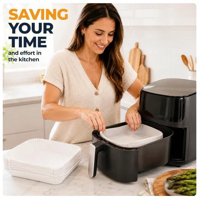 Alt view image 7 of 7 - Precut Prefold Oven Ready Parchment Paper Sheets for Baking - 9x13 Half Roaster Pre-Cut and Pre-Folded Baking Paper Food Grade Non-Toxic Unbleached for Air Fryer, Over, Microwave, Steamer 50 Pack
