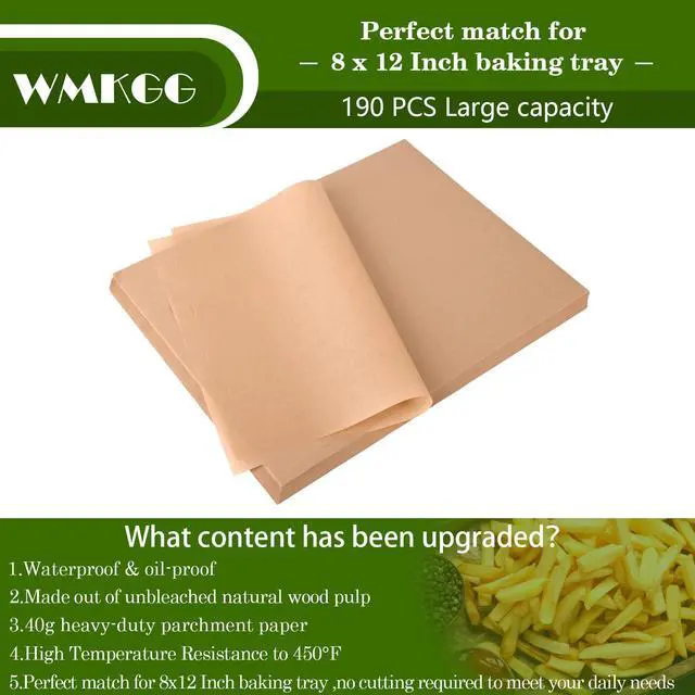 Alt view image 2 of 7 - 8x12 Inches Parchment Paper Sheets,190 PCS Precut Baking Parchment