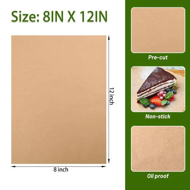 Alt view image 3 of 7 - 8x12 Inches Parchment Paper Sheets,190 PCS Precut Baking Parchment