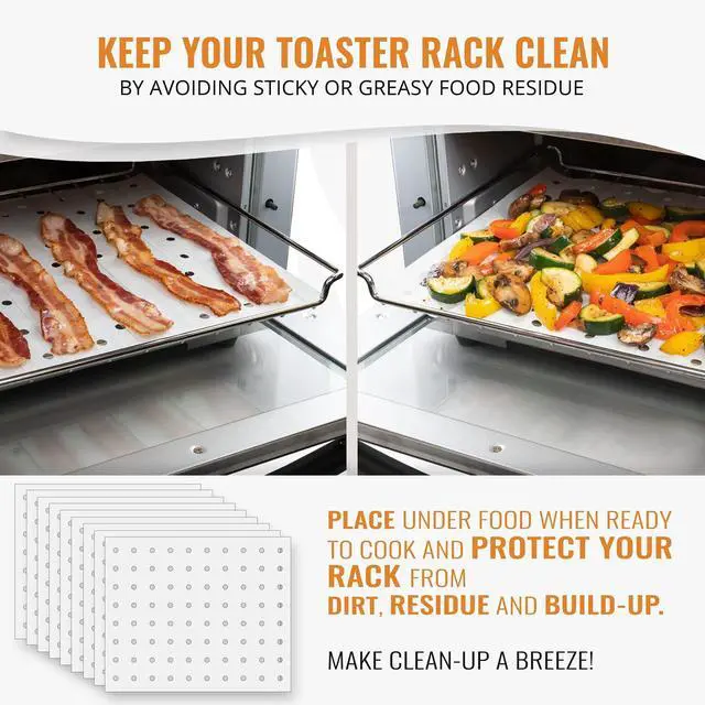 Alt view image 4 of 6 - Parchment Paper Sheets for Toaster Oven Air Fryer 9 x 11 Compatible with Gowise, Cuisinart, Black Decker, Emeril Lagasse, Breville + More, Perforated Non-Stick Paper Liners for Cooking on Oven Rack