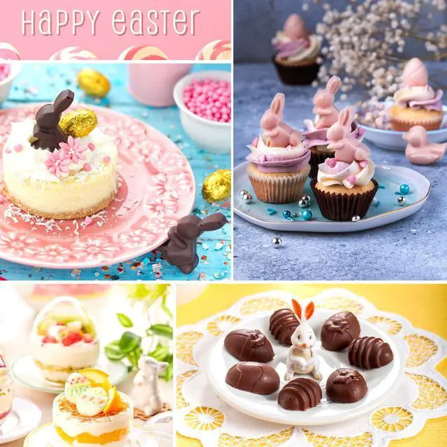 Alt view image 7 of 7 - Easter Egg Silicone Mold for Chocolate 5 Packs Egg Shaped Mold Baking Pan for Easter Party Hot Chocolate Bombs Fondant Candy Jelly Dome Mousse Cake Topper Making