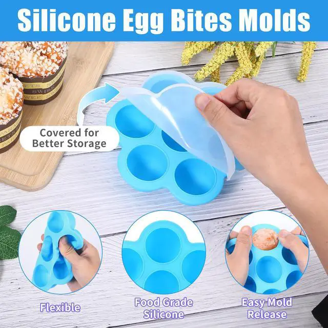 Alt view image 3 of 7 - 2 Pack Egg Bites Silicone Mold, Air Fryer Egg Mold, Sous Vide Egg Bite Maker Instant Pot Egg Bite Molds for Cooking Air Fryer Accessories