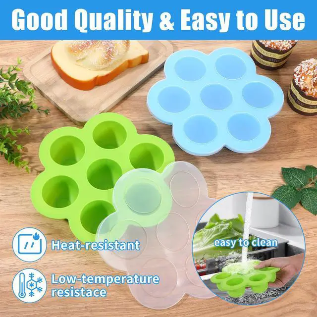 Alt view image 5 of 7 - 2 Pack Egg Bites Silicone Mold, Air Fryer Egg Mold, Sous Vide Egg Bite Maker Instant Pot Egg Bite Molds for Cooking Air Fryer Accessories