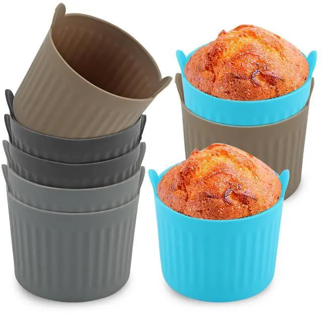 Main image of 8 Pcs Air Fryer Baking Ramekins, Reusable Silicone Muffin Cups, Non-Stick Egg Bite Mold Baking Cups Air Fryer Accessories for Eggs, Muffins, Cupcakes, Puddings, Tarts, Custards(COLOR:Multi)