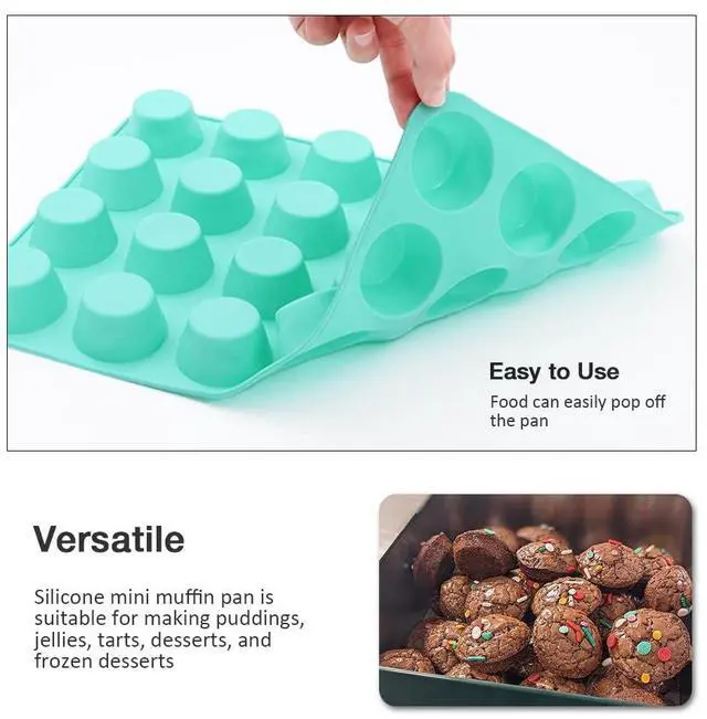 Alt view image 4 of 7 - Silicone Mini Muffin Pan, 24 Cups Cupcake Pan, 2PCS