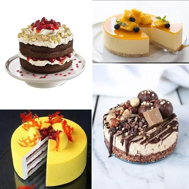 Alt view image 2 of 6 - 2pcs 6 Inch Silicone Cake Pan for Baking, Round Cake Molds Pan Silicone Baking Molds Non-Stick Quick Release Suitable for Cheesecake Chocolate Cake Brownie Cake puddings