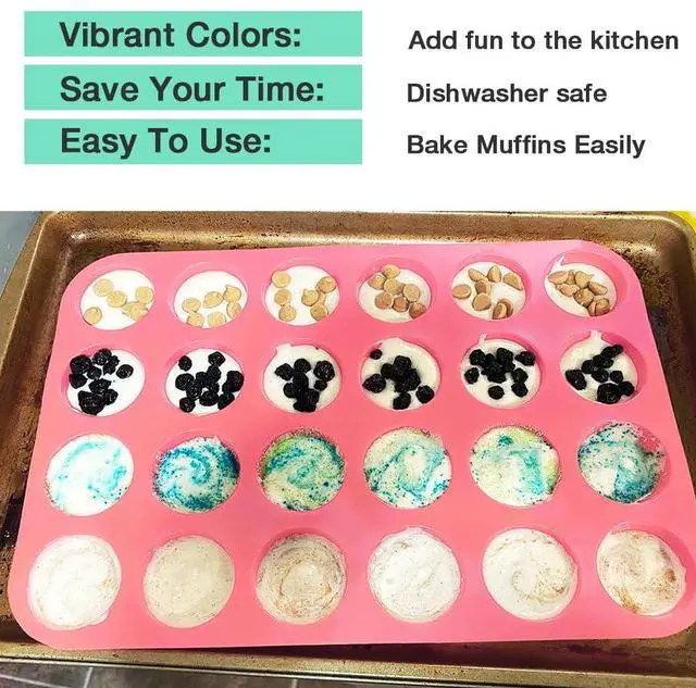 Alt view image 5 of 7 - Silicone Mini Muffin Pan, 24 Cups Cupcake Pan, 2PCS
