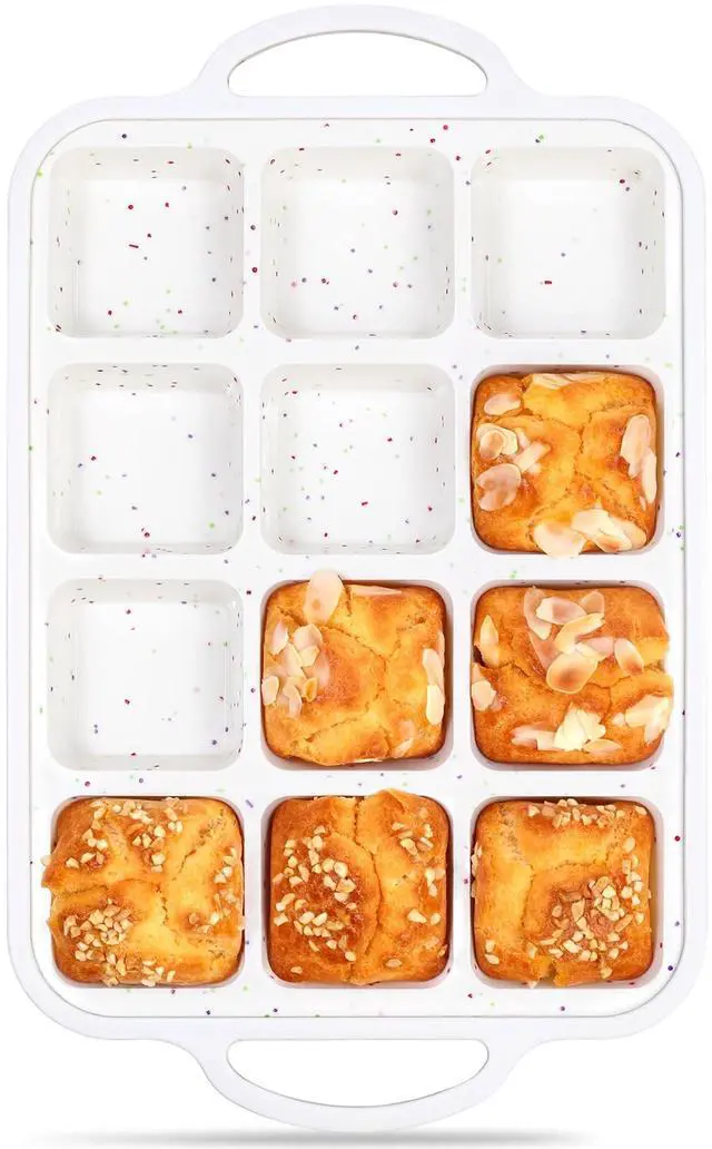 Main image of Mini Brownie Pan with Dividers, 12 Cup Square, Cream