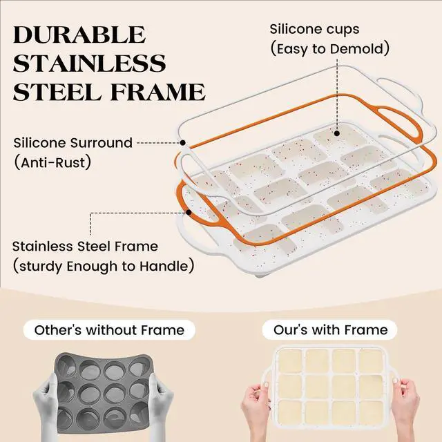 Alt view image 2 of 7 - Mini Brownie Pan with Dividers, 12 Cup Square, Cream