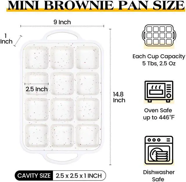 Alt view image 4 of 7 - Mini Brownie Pan with Dividers, 12 Cup Square, Cream