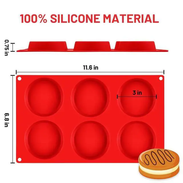 Alt view image 2 of 7 - Muffin Top Pan, Silicone Egg Molds for Breakfast Sandwiches 3 Inch Round Silicone Baking Molds for Baking English Muffins, Whoopie Pies, Corn Bread, Egg Bites, Cookie, Tarts 3 Pack