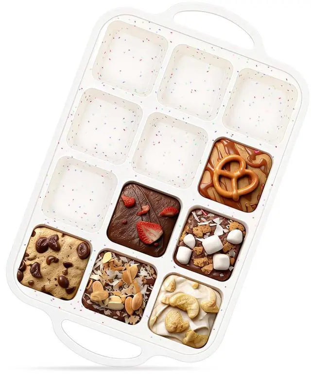 Main image of Silicone Brownie Pan with Dividers, 1 Pack with Metal Frame