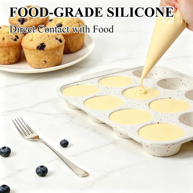 Alt view image 5 of 7 - Silicone Muffin Pan with Reinforced Frame, Nonstick Cupcake Pan