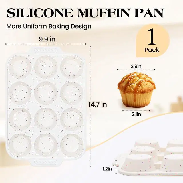 Alt view image 2 of 7 - Silicone Muffin Pan with Reinforced Frame, Nonstick Cupcake Pan