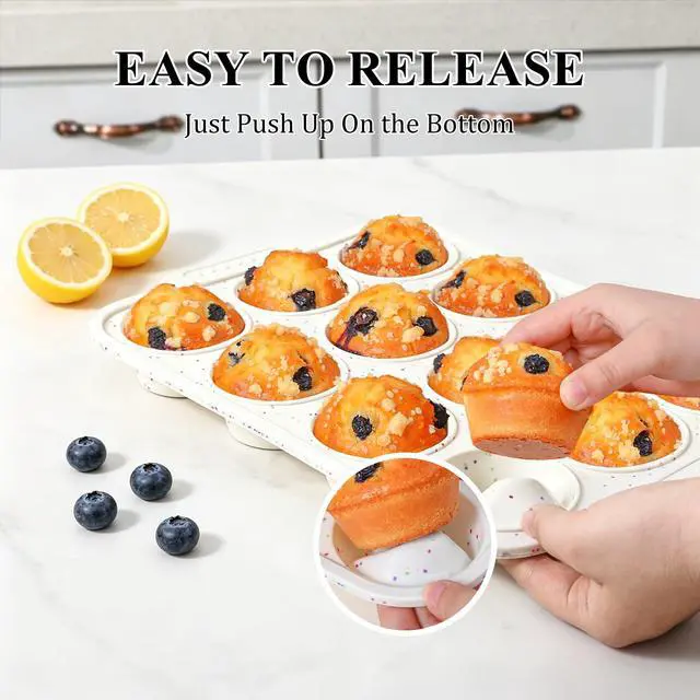 Alt view image 3 of 7 - Silicone Muffin Pan with Reinforced Frame, Nonstick Cupcake Pan