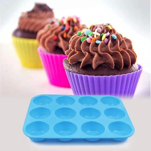 Alt view image 6 of 7 - Silicone Muffin Pan, Cupcake Pan, 12 Cups, Food Grade Egg Muffin Baking Silicone Molds, Non-stick, 3 Pcs