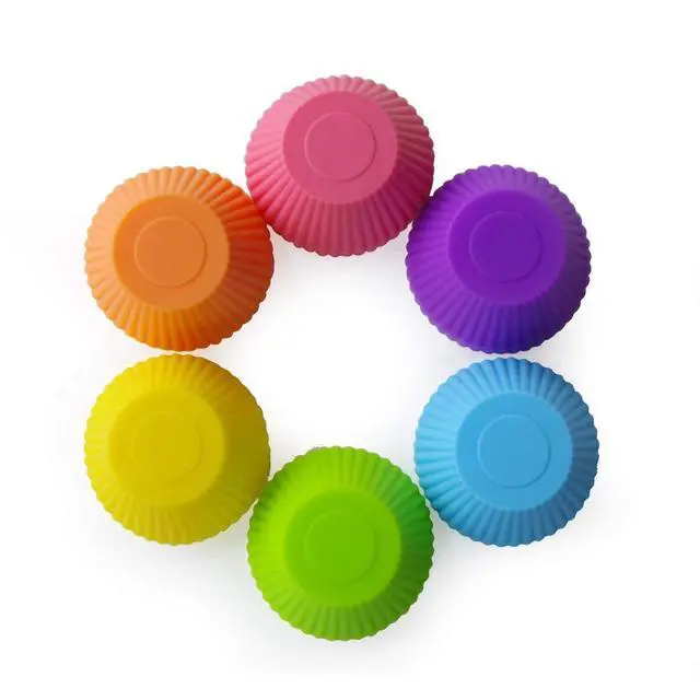 Alt view image 5 of 7 - 2 Inch Mini Size Silicone Baking Cups Muffin Cups, Reusable and Nonstick Mini Cupcake Liners, Chocolate Holders Truffle Cups, 24 Pack, 6 Vibrant Colors, Round