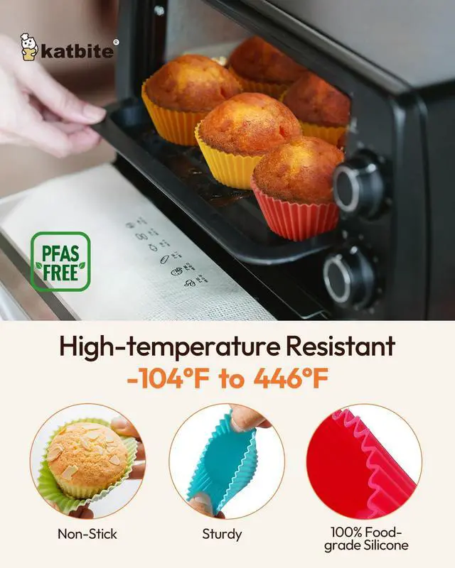 Alt view image 2 of 7 - Silicone Cupcake Liners 24 Pack, Reusable Muffin Baking Cups