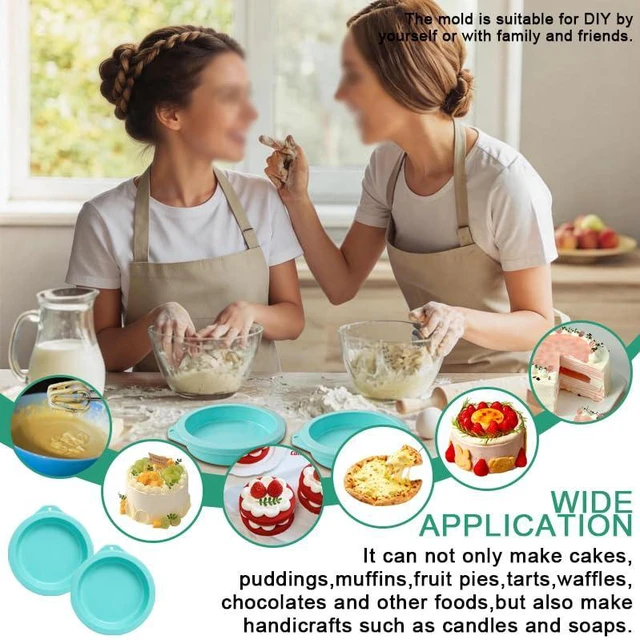 Alt view image 5 of 5 - 4 Count 4.76 Inch Silicone Air Fryer Egg Molds, Non-Stick Egg Bite Baking Molds for Mini Pancake, Muffin Top, Hamburger Bun, Reusable Air Fryer Cooking Accessories, Green