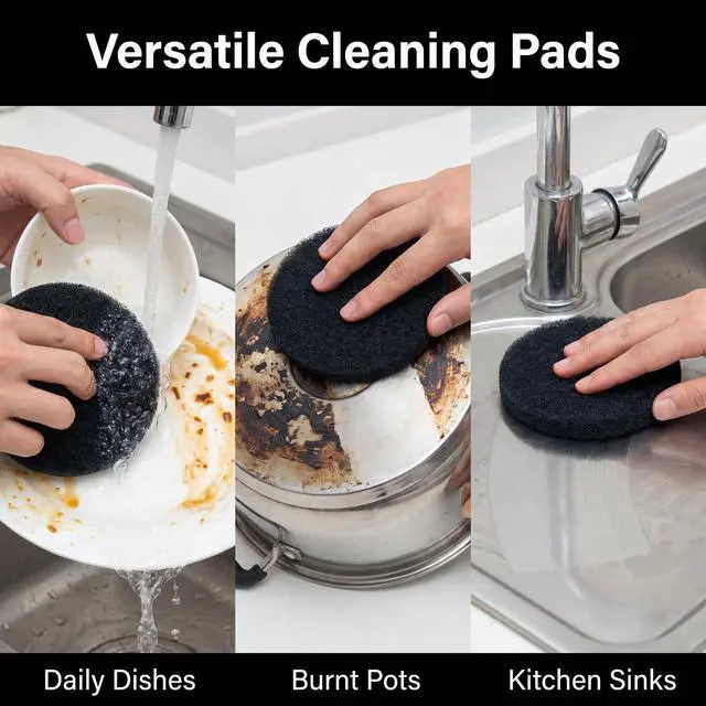 Alt view image 2 of 7 - Steeli Sponge for Stainless Steel, Effortlessly Cleans Burnt Food - No Scratch, Safe for Nonstick Cookware, Reusable Kitchen Scrubbing Pad, Steeli 3 Pack