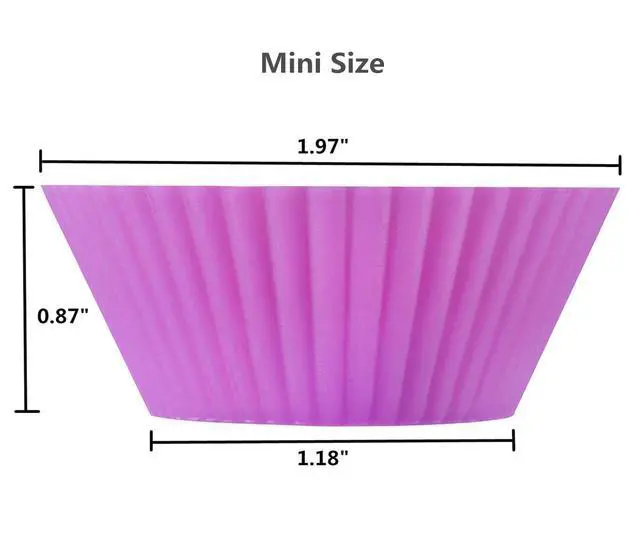 Alt view image 2 of 7 - 2 Inch Mini Size Silicone Baking Cups Muffin Cups, Reusable and Nonstick Mini Cupcake Liners, Chocolate Holders Truffle Cups, 24 Pack, 6 Vibrant Colors, Round