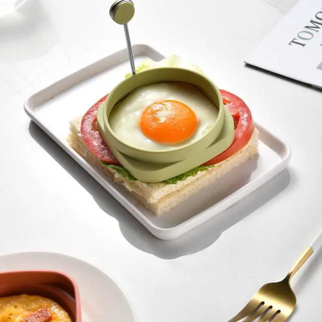 Alt view image 2 of 7 - Yelleow Fried Egg High Temperature Resistance Flexible Food Grade Double-sided Square Round Egg Fryer Mould for Home Fried Egg RingSpecialty CookwareEggs Poachers