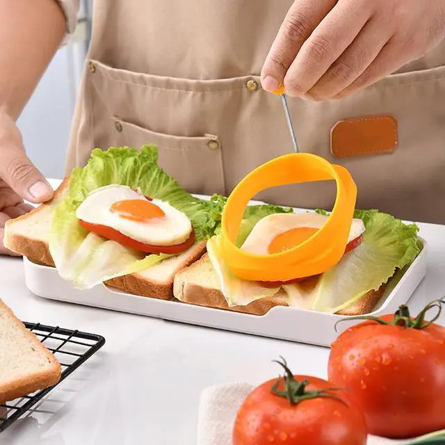 Alt view image 6 of 7 - Yelleow Fried Egg High Temperature Resistance Flexible Food Grade Double-sided Square Round Egg Fryer Mould for Home Fried Egg RingSpecialty CookwareEggs Poachers
