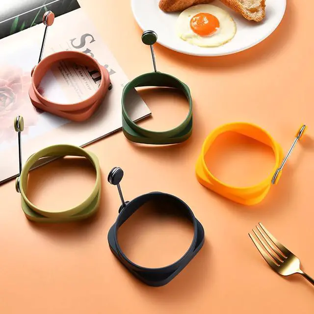 Alt view image 7 of 7 - Yelleow Fried Egg High Temperature Resistance Flexible Food Grade Double-sided Square Round Egg Fryer Mould for Home Fried Egg RingSpecialty CookwareEggs Poachers