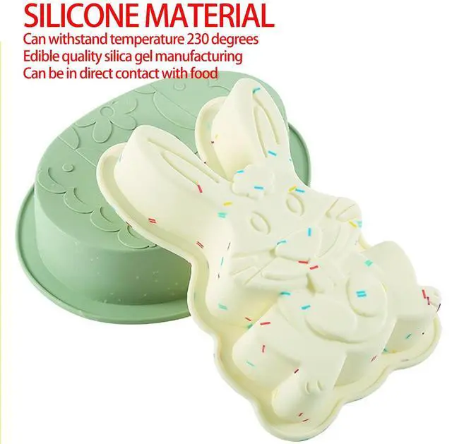 Alt view image 4 of 7 - Easter Bunny Cake Pan Ornamental Egg Cake Pan Silicone Mold for Chocolate Candy Soap Candle Making DIY