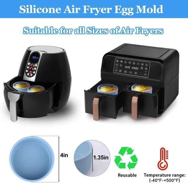 Alt view image 4 of 7 - Silicone Air Fryer Egg Mold,Air Fryer Safe Dishes Bowl,BPA Free