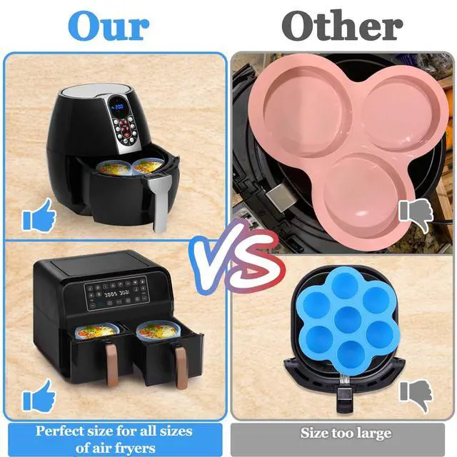 Alt view image 5 of 7 - Silicone Air Fryer Egg Mold,Air Fryer Safe Dishes Bowl,BPA Free