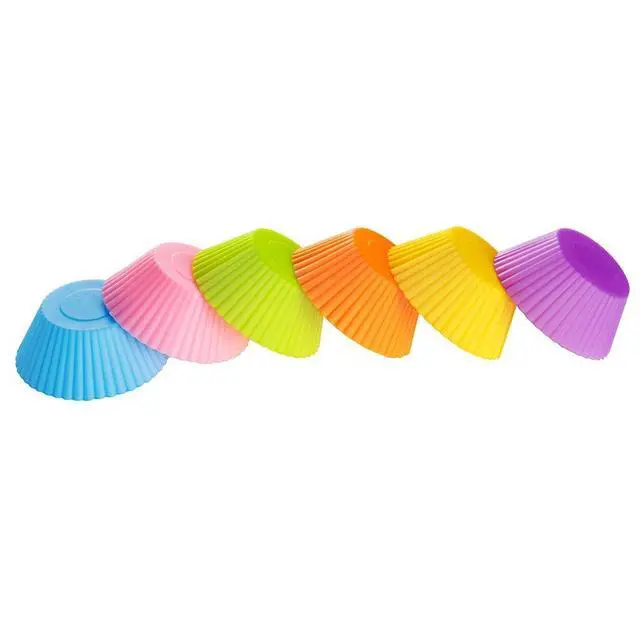Alt view image 4 of 7 - Mini Silicone Muffin Cups, 24 Pack Reusable Cupcake Molds, Plum Blossom