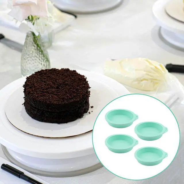 Alt view image 7 of 7 - 4 Pcs Air Fryer Egg Molds, Silicone Non-Stick Muffin and Toast Maker, 4 Inch Air Fryer Muffin Pans for Burger Buns, Pancakes, Air Fryer Accessories (Green)