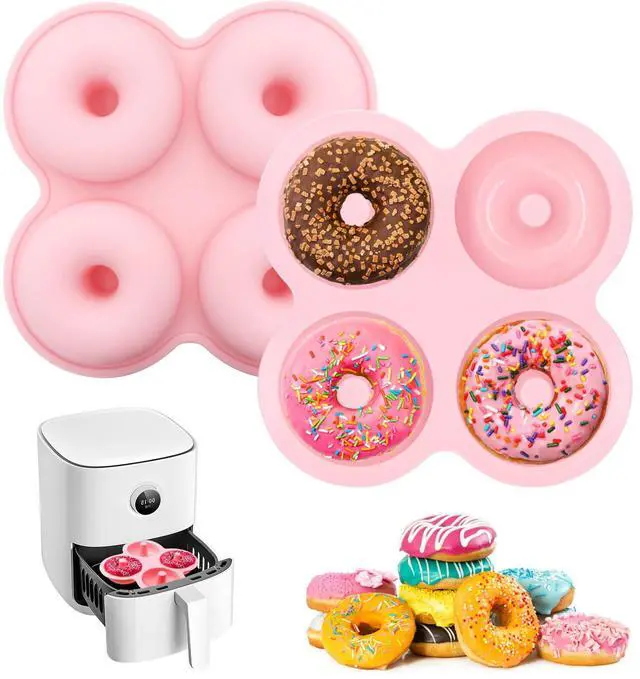 Main image of Air Fryer Donut Mold, 2-Pack Silicone Non-Stick for Baking