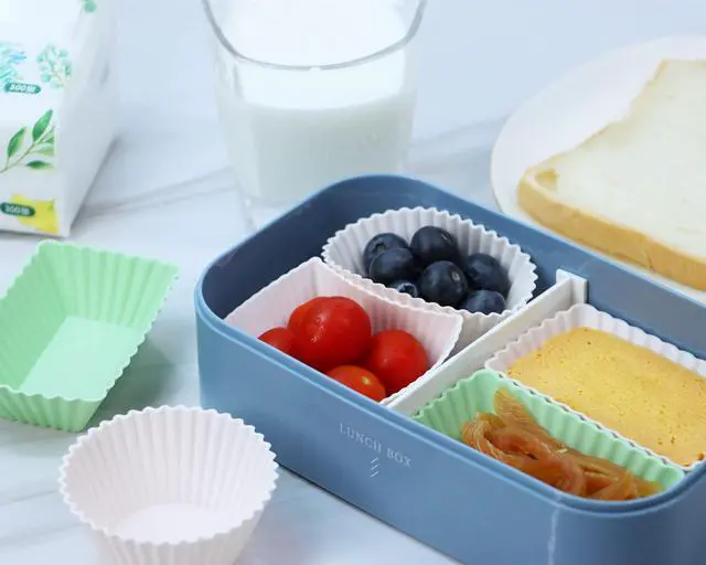 Alt view image 7 of 7 - 24Pack Silicone Muffin Cups, Reusable Cupcake Liners Molds for Baking, 3 Shapes Lunch Box Bento Dividers-Round, Square, and Rectangular (Neutral Colors, Regular Size)