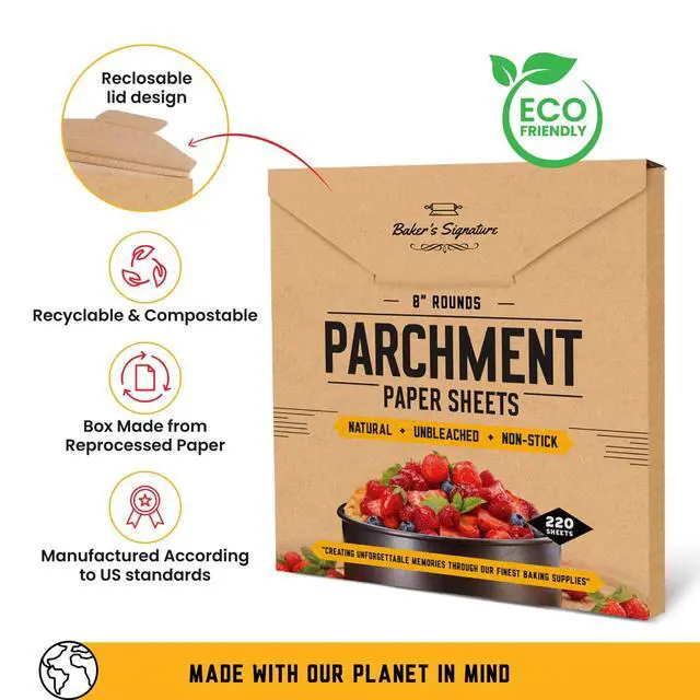 Alt view image 6 of 7 - 8" Parchment Paper Rounds for Baking, 220 Pcs Precut Cake Pan Liners