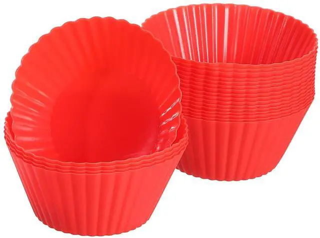 Main image of 18Pcs Silicone Cupcake Liners, Non-Stick Baking Cups, for Cooking Eggs, Baking Muffins and Make a Cake(Red)