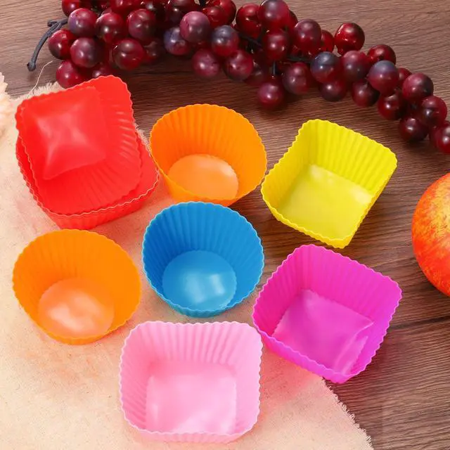 Alt view image 5 of 7 - 18Pcs Silicone Cupcake Liners, Non-Stick Baking Cups, for Cooking Eggs, Baking Muffins and Make a Cake(Red)