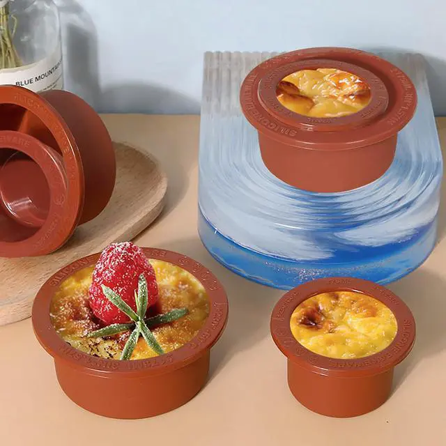 Alt view image 3 of 7 - Air Fryer Egg Mold 3inch 2inch Silicone Cupcake Pan Set of 4, Ramekins for Air Fryer, Non-Stick Small Cake Mold for Mousse Bread Brownie Cupcake Pudding, Egg Bites, Meatloaves