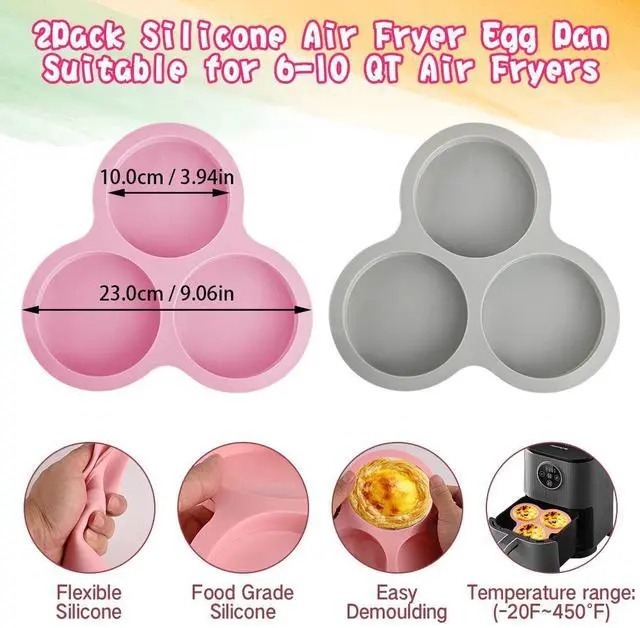 Alt view image 2 of 7 - 2PCS Egg Bites Silicone Molds with 6 PCS Silicone Cupcake Liners, BPA Free, 4 Inches Round Non-Stick Muffin Top Pan for Breakfast Sandwiches, Egg Bites, Hamburger Buns, Tart, Pancake