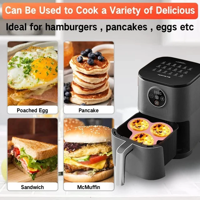 Alt view image 4 of 7 - 2PCS Egg Bites Silicone Molds with 6 PCS Silicone Cupcake Liners, BPA Free, 4 Inches Round Non-Stick Muffin Top Pan for Breakfast Sandwiches, Egg Bites, Hamburger Buns, Tart, Pancake