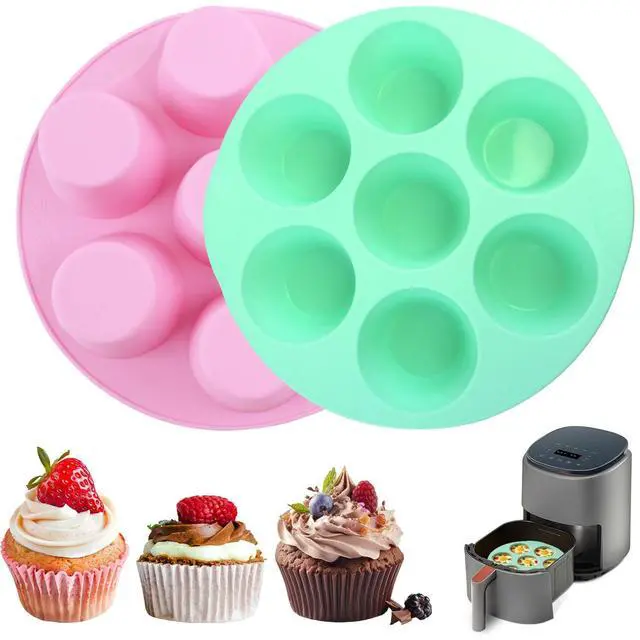 Main image of Silicone Egg Bite Molds Air Fryer Muffin Pan for Baking 7 Cups