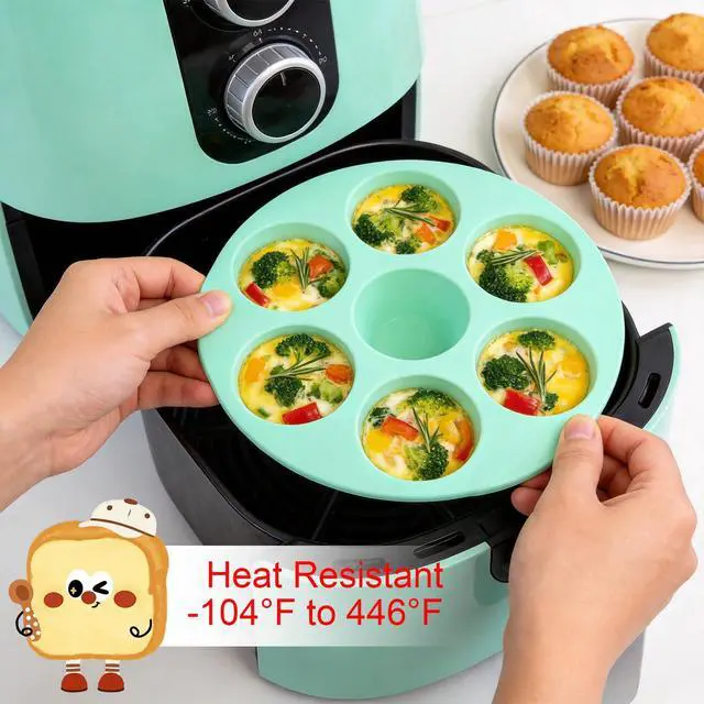 Alt view image 4 of 7 - Silicone Egg Bite Molds Air Fryer Muffin Pan for Baking 7 Cups
