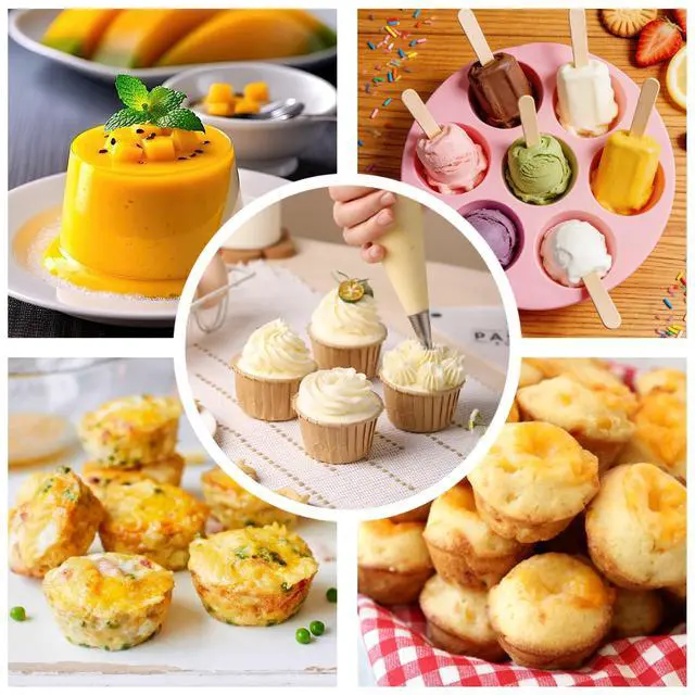 Alt view image 6 of 7 - Silicone Egg Bite Molds Air Fryer Muffin Pan for Baking 7 Cups