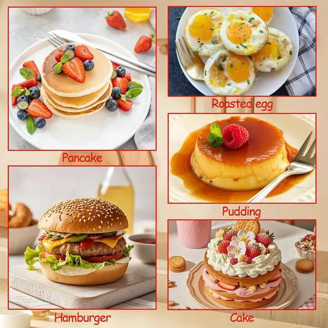 Alt view image 6 of 6 - Air Fryer Silicone Egg Molds 2 Pack Jumbo Round Muffin Top Pans 4 Inch Hamburger Bun Pan Large Whoopie Pies Pan Nonstick Silicone Baking Mold for Breakfast Sandwiches Egg Bites Tart Pancake